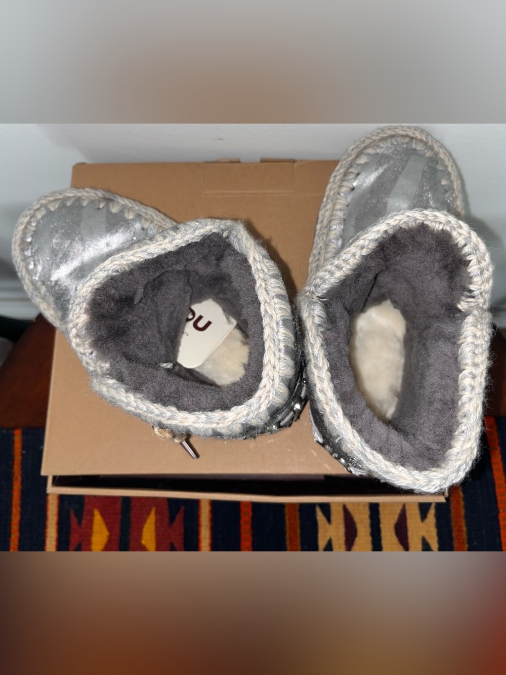Mou Silver Eskimo Back-Logo Short Boot - Women - Picture 5 of 5